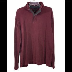 Lachlan British Inspired Men’s Burgundy 1/4 Zipper Long Sleeve Size XL